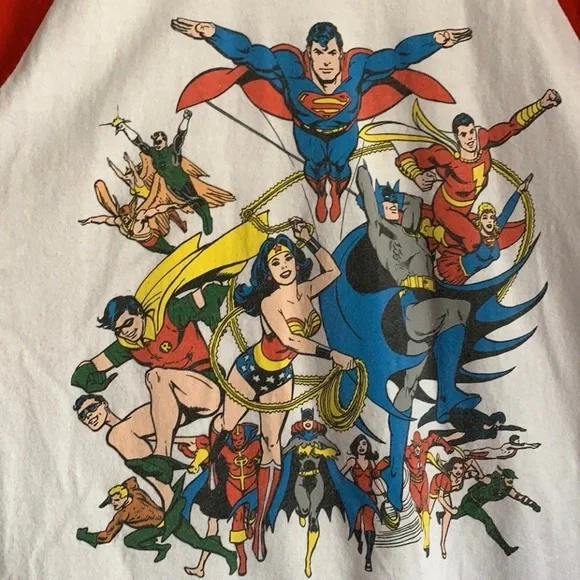 Justice League Graphic T-shirt 3/4 Length Sleeve - Picture 4 of 4
